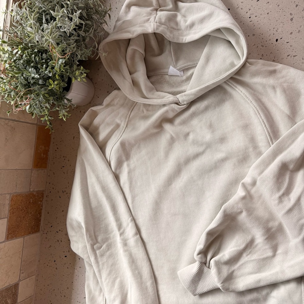Zara Beige Twofer Sweatshirt with Attached Shirttail kids 14 women’s small - Picture 2 of 4